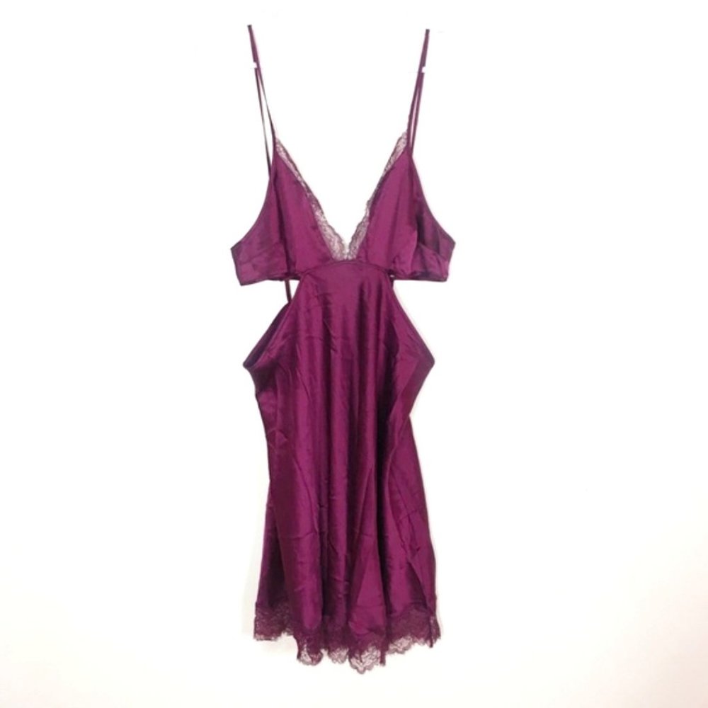 Victoria’s Secret Maroon Satin Lingerie Dress - Picture 2 of 10